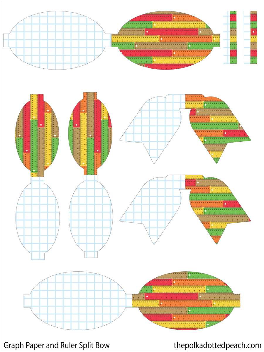 Graph Paper and Rulers Split Bow – The Polka Dotted Peach Supply Co.