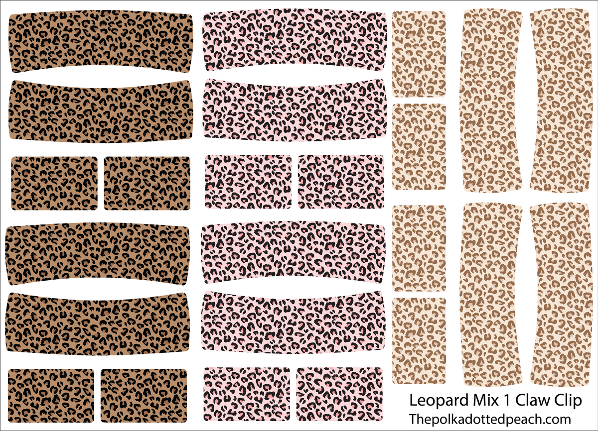 Leopard Pattern Clip Leopard Mix 1 Claw Clip Handcut – The Polka Dotted Peach Supply Co.