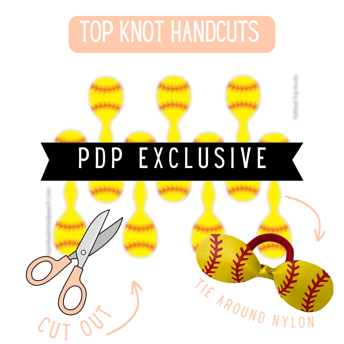 Softball Top Knot Handcut – The Polka Dotted Peach Supply Co.