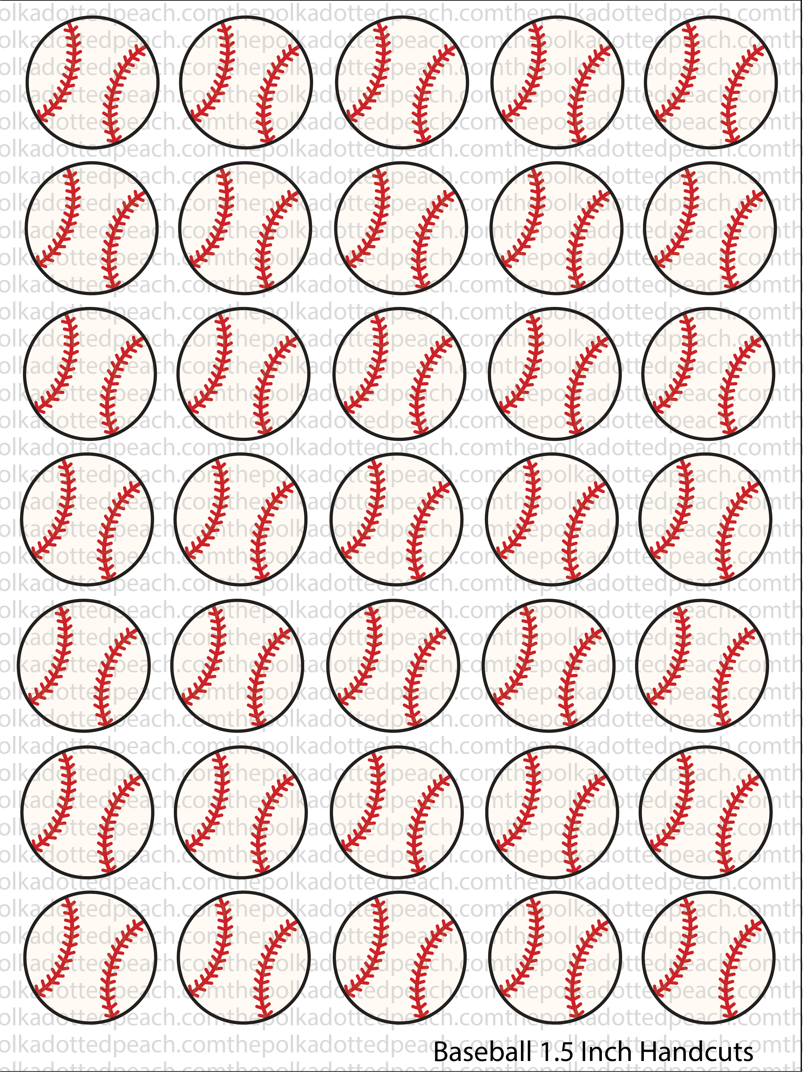 1 5 Inch Baseballs Handcut The Polka Dotted Peach Supply Co 1 5 Inch Baseballs Handcut The Polka Dotted Peach Supply Co