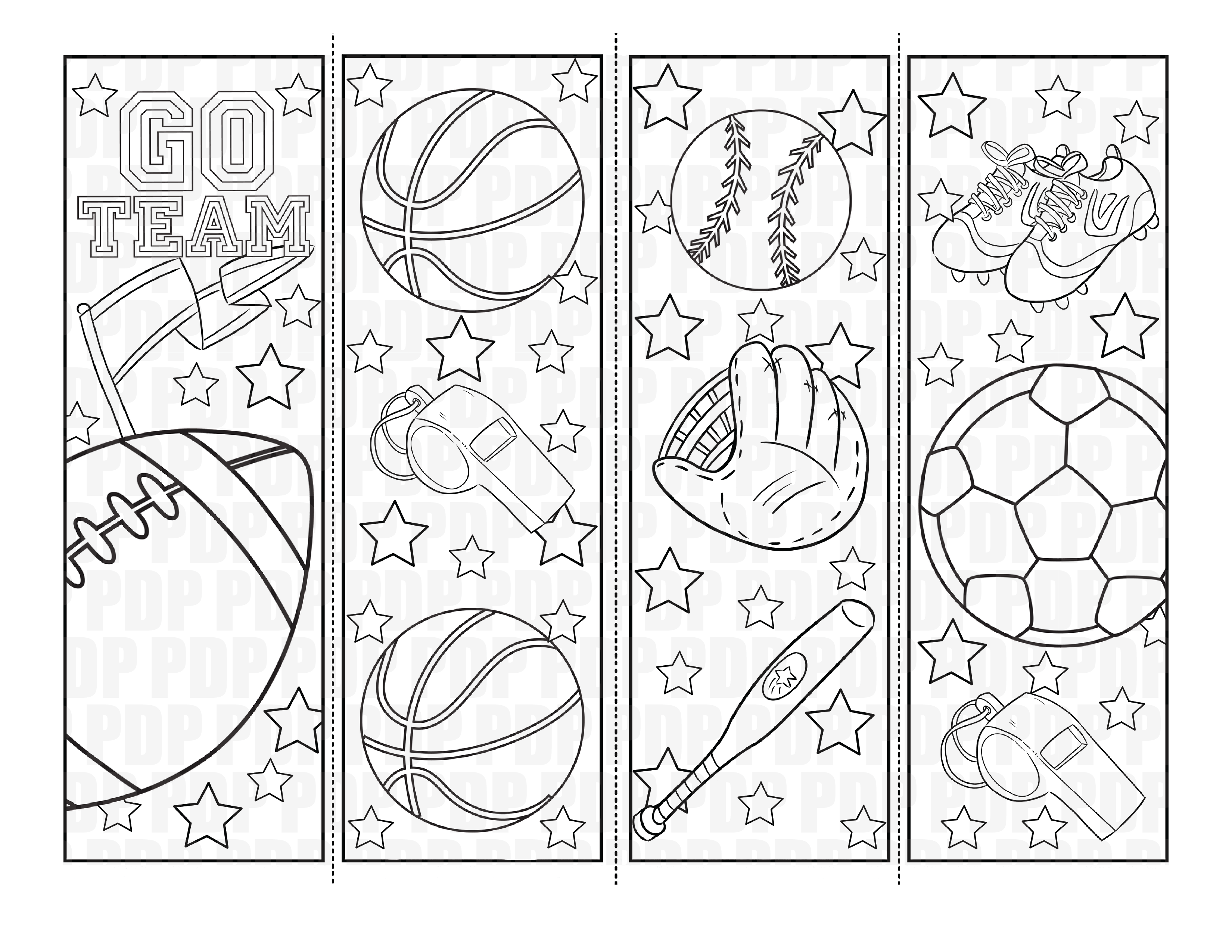 Baseball Coloring Bookmarks Printable Baseball Coloring 
